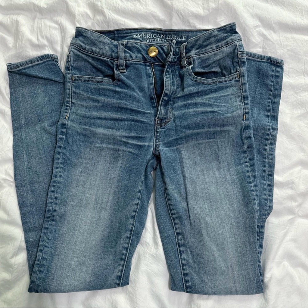 American Eagle Outfitters Blue Skinny Jeans Classic Style